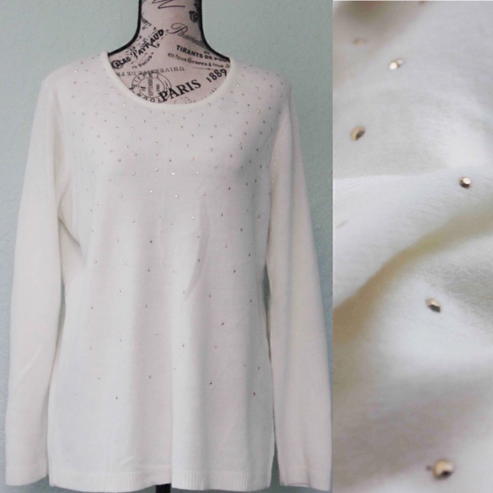 Laura Scott Beaded Sweater in Size M